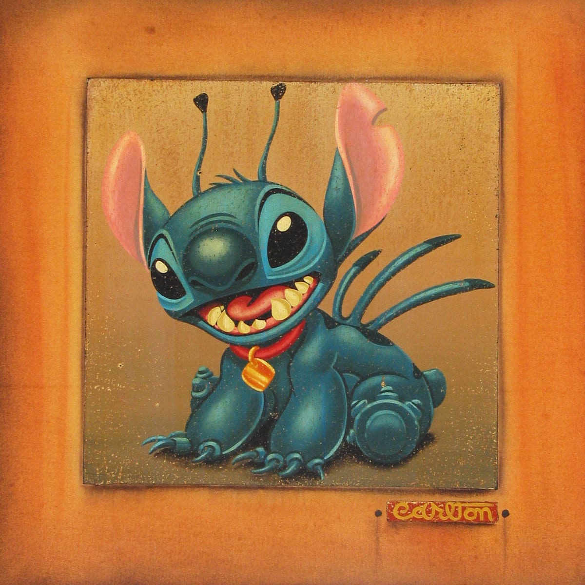 Lilo & Stitch Walt Disney Fine Art Trevor Carlton Signed Limited Edition of 95 Print on Canvas "Stitch"