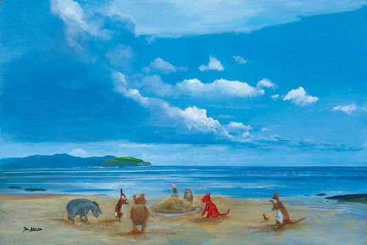 Winnie the Pooh Walt Disney Fine Art Peter Ellenshaw Limited Edition of 195 Print on Canvas "Pooh and Friends at the Seaside"