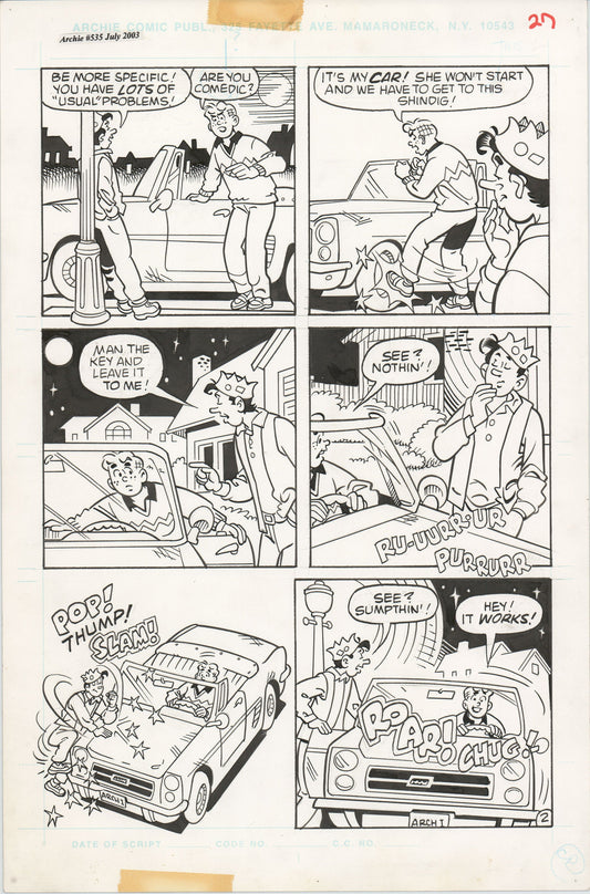 Archie 2003 Hand-inked Original Comic Book Page Art From #535 by Stan Goldberg and Bob Smith p27