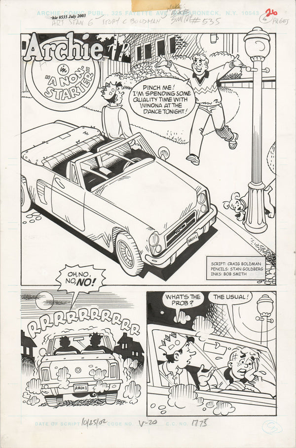 Archie 2003 Hand-inked Original Comic Book Page Art From #535 by Stan ...