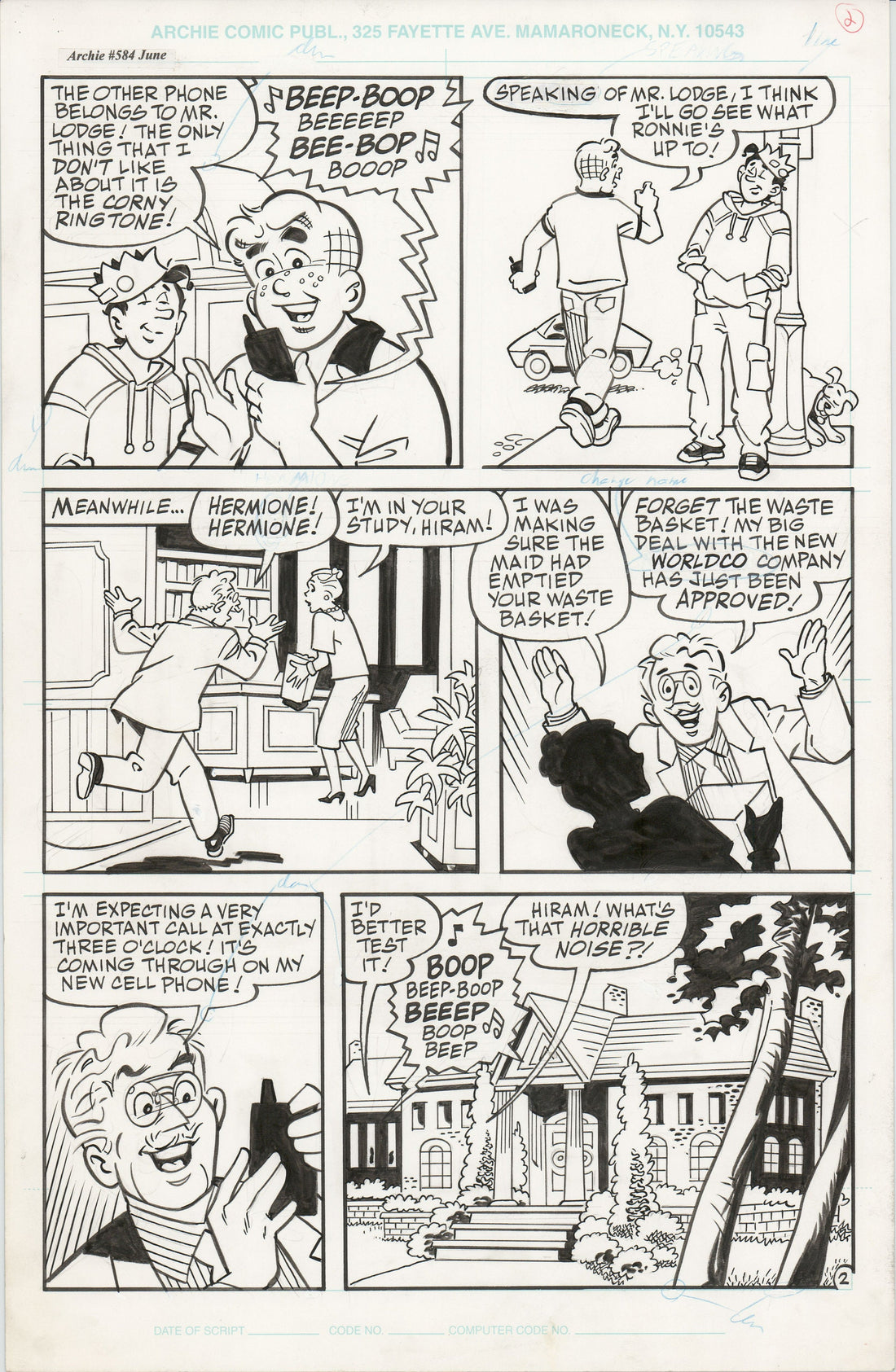 Archie 2008 Hand-inked Original Comic Book Page Art From #584 by Stan ...