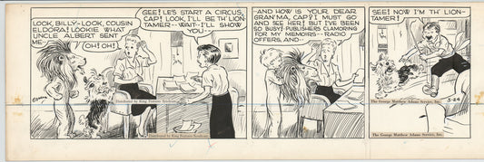 Cap Stubbs and Tippie Original Ink Daily Comic Strip Art Signed and Drawn by Edwina Dumm 1946 230