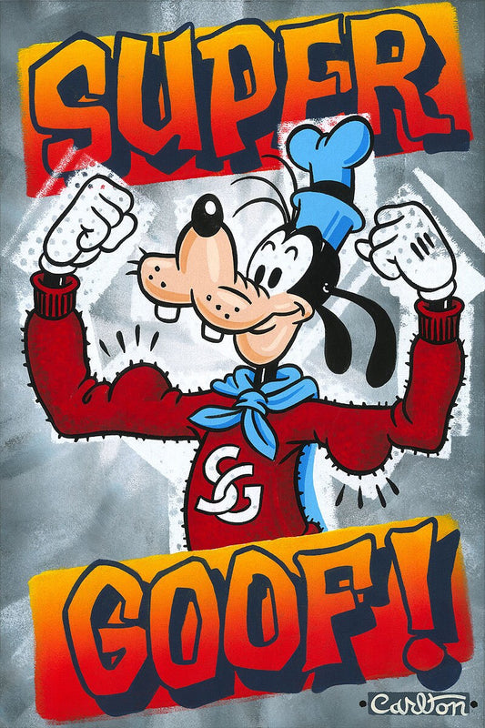 Goofy Walt Disney Fine Art Trevor Carlton Signed Limited Edition of 195 Print on Canvas "Super Goof!"