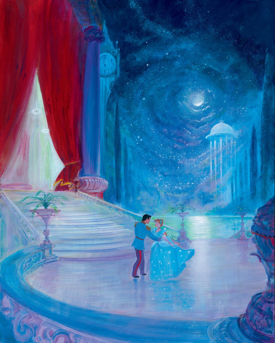 Cinderella Walt Disney Fine Art Harrison Ellenshaw Signed Limited Edition of 195 Print on Canvas "So This is Love"