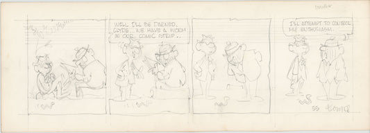 Fred Thomas Signed Concept Original Comic Art Strip Pencil Panel Cartoon 1966 Hobos - Good Ol Bo b4205
