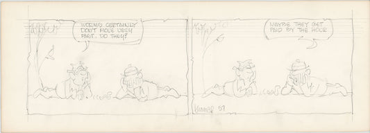 Fred Thomas Signed Concept Original Comic Art Strip Pencil Panel Cartoon 1966 Hobos - Good Ol Bo b4207
