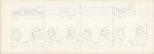 Fred Thomas Signed Concept Original Comic Art Strip Pencil Panel Cartoon 1966 Hobos - Good Ol Bo b4208
