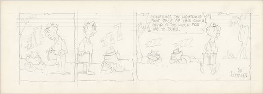 Fred Thomas Signed Concept Original Comic Art Strip Pencil Panel Cartoon 1966 Hobos - Good Ol Bo b4210
