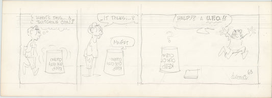 Fred Thomas Signed Concept Original Comic Art Strip Pencil Panel Cartoon 1966 Hobos - Good Ol Bo b4213