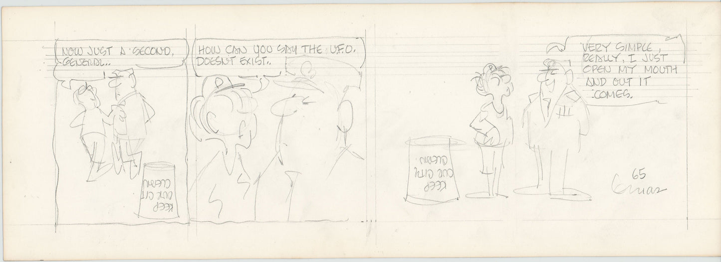 Fred Thomas Signed Concept Original Comic Art Strip Pencil Panel Cartoon 1966 Hobos - Good Ol Bo b4215