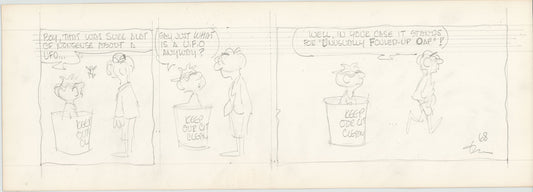 Fred Thomas Signed Concept Original Comic Art Strip Pencil Panel Cartoon 1966 Hobos - Good Ol Bo b4218
