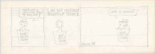 Fred Thomas Signed Concept Original Comic Art Strip Pencil Panel Cartoon 1966 Hobos - Good Ol Bo b4219