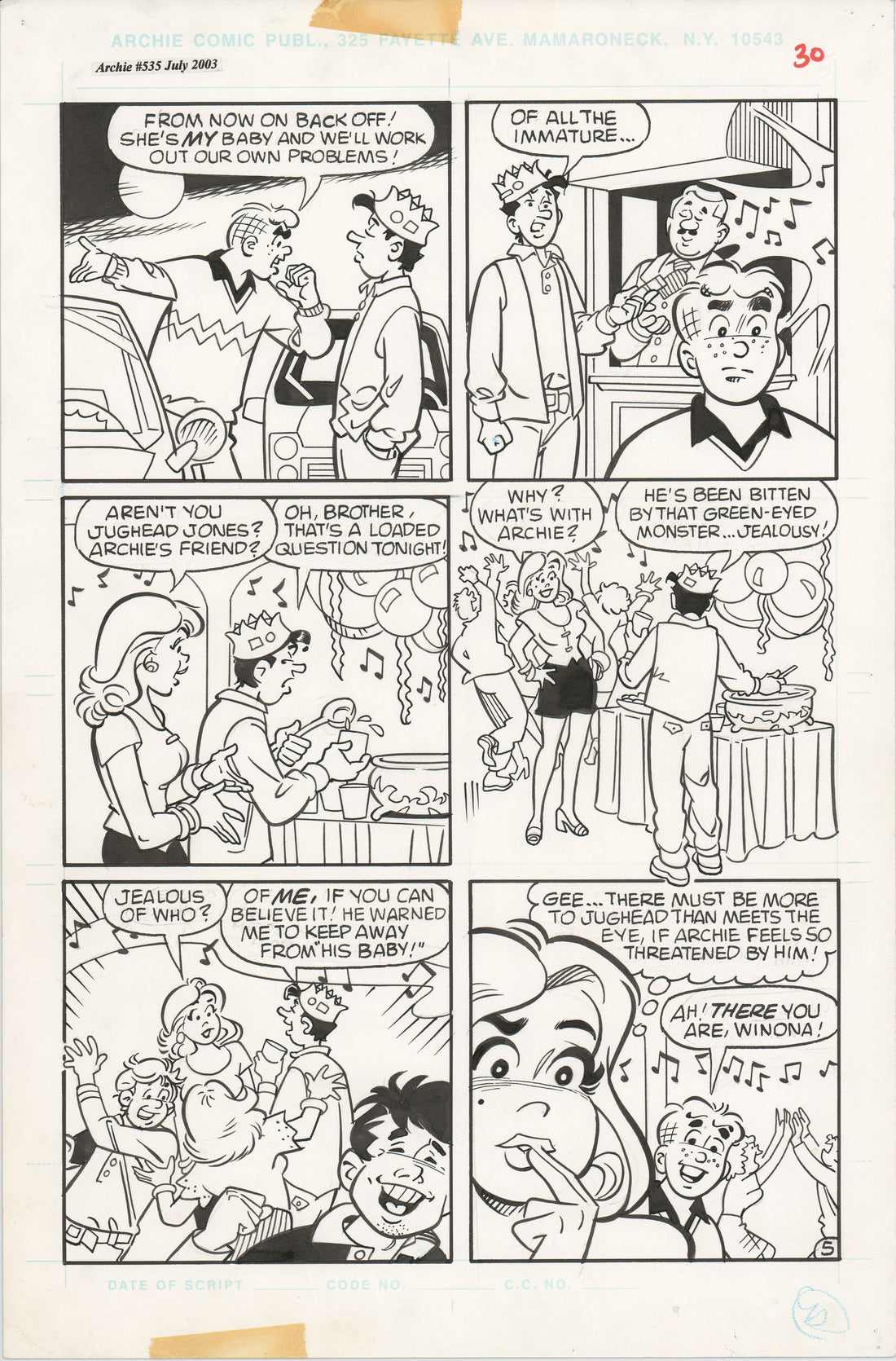 Archie 2003 Hand-inked Original Comic Book Page Art From #535 by Stan ...