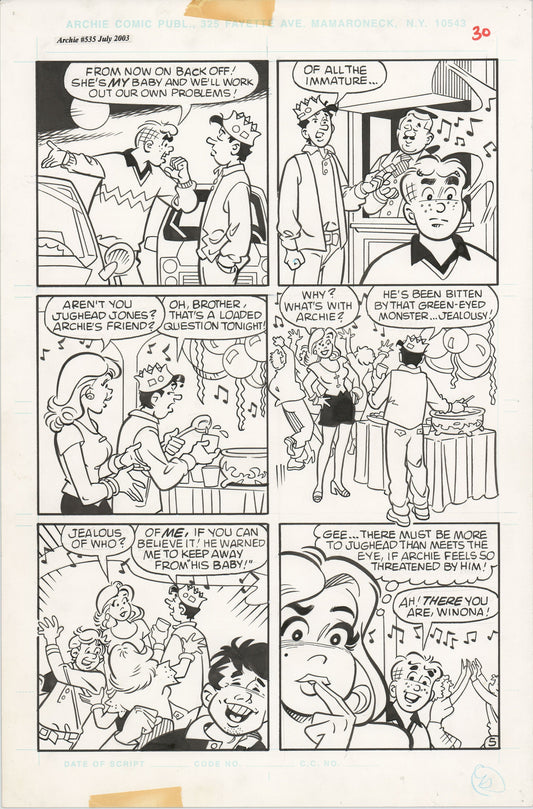 Archie 2003 Hand-inked Original Comic Book Page Art From #535 by Stan Goldberg and Bob Smith p30
