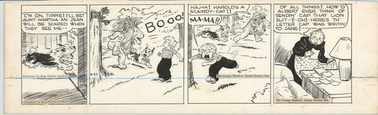 Cap Stubbs and Tippie Original Ink Daily Comic Strip Art Signed and Drawn by Edwina Dumm 1946 227