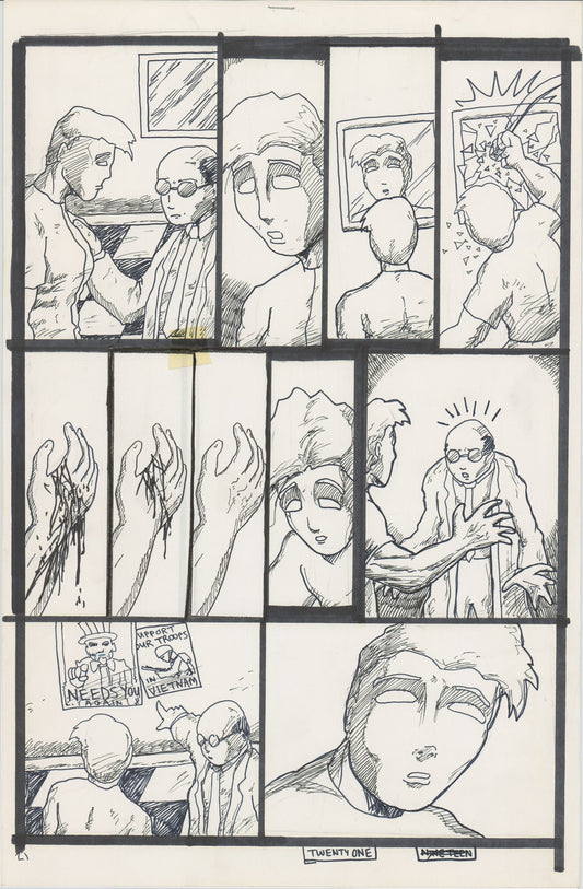 Tears Like Water #2 1999 Hand-inked Original Comic Page by Brien Cardello SIGNED p21
