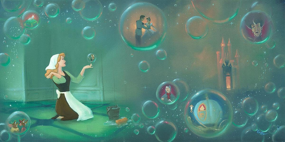 Cinderella Walt Disney Fine Art Rob Kaz Signed Limited Edition of 95 on Canvas "A FairyTale Life"