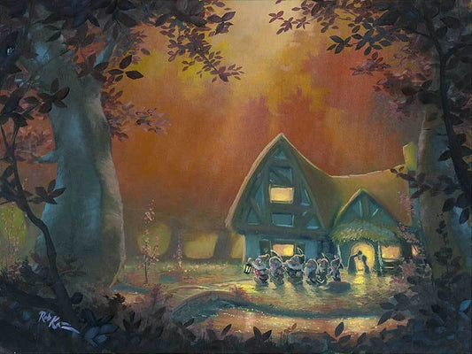 Snow White and the Seven Dwarfs Walt Disney Fine Art Rob Kaz Signed Limited Edition of 195 on Canvas "Morning Kiss"