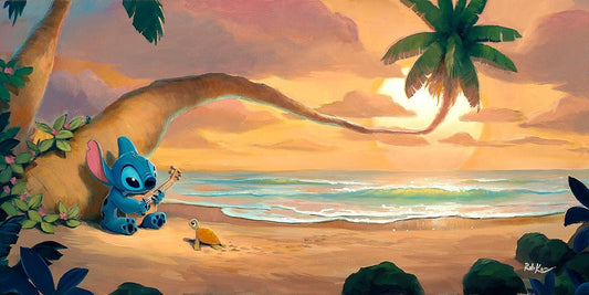 Lilo and Stitch Walt Disney Fine Art Rob Kaz Signed Limited Edition of 195 on Canvas "Sunset Serenade"