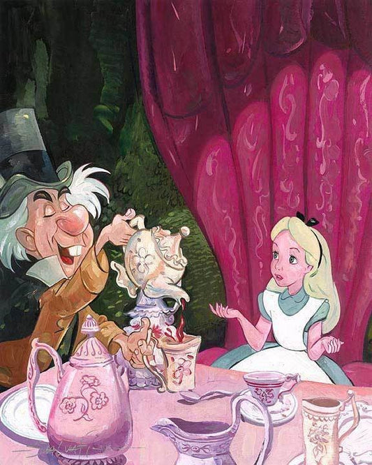 Alice In Wonderland Walt Disney Fine Art Jim Salvati Signed Limited Edition of 95 on Canvas "A Very Important Date"