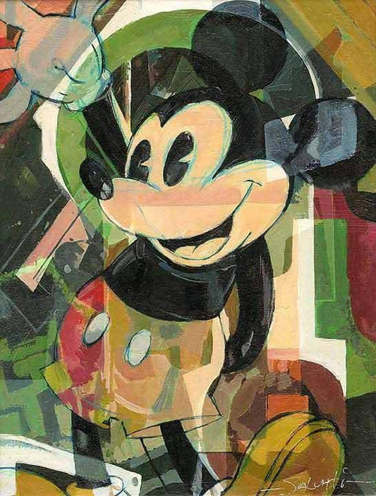 Mickey Mouse Walt Disney Fine Art Jim Salvati Signed Limited Edition of 95 on Canvas "Hi Five"