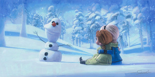 Frozen Olaf Walt Disney Fine Art Jim Salvati Signed Limited Edition of 195 on Canvas "Memories of Magic"
