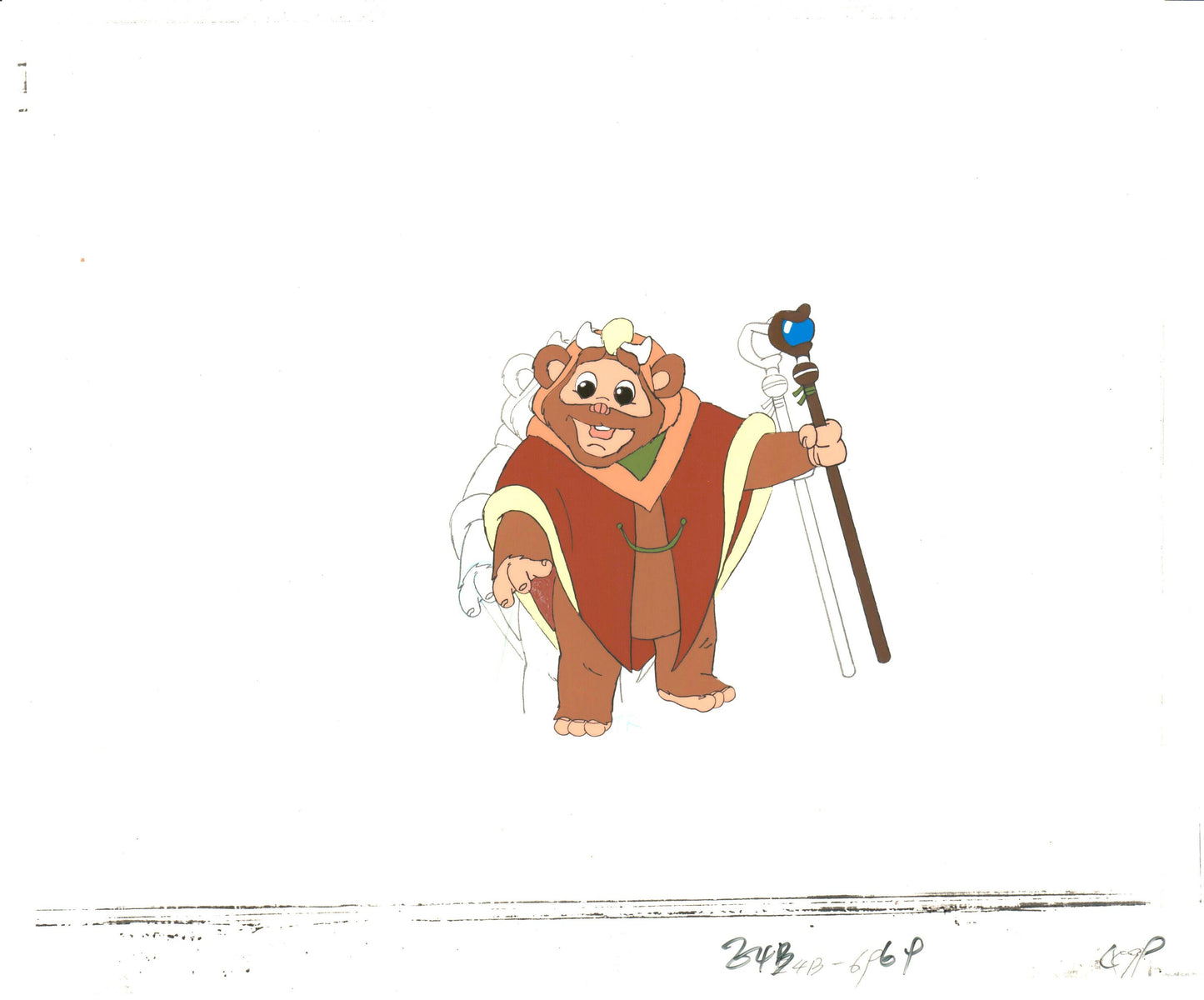 Star Wars: EwoksOriginal Production Animation Cel with Stuck Drawing from Lucasfilm b5535