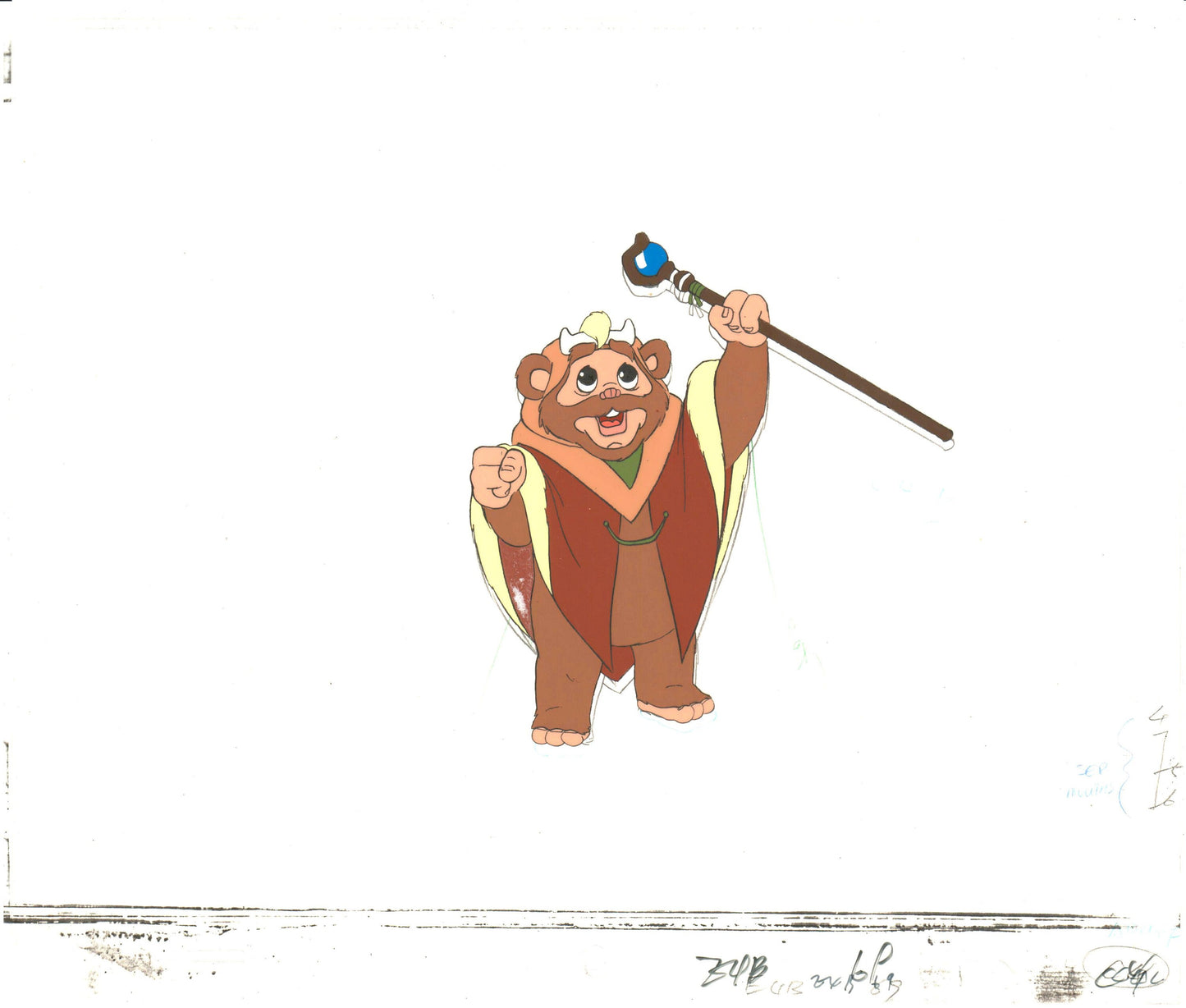 Star Wars: EwoksOriginal Production Animation Cel with Stuck Drawing from Lucasfilm b5536