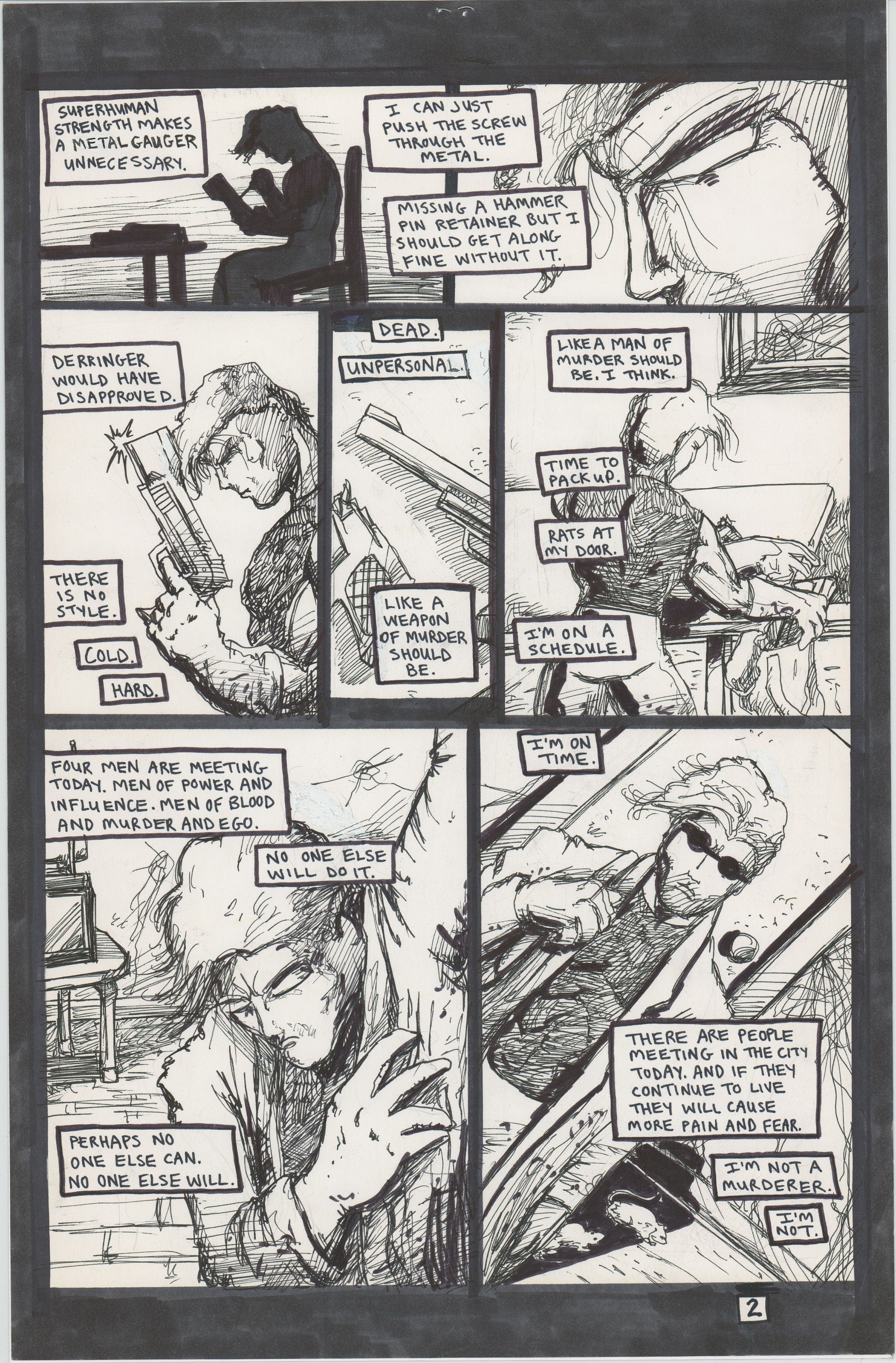Brien Cardello Rival Tears Like Water #2 1999 Hand-inked Original Comic Page by Brien Carde ...