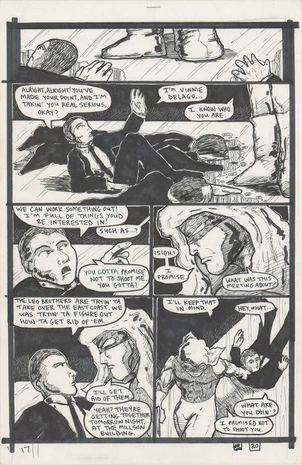 Brien Cardello Rival Tears Like Water #2 1999 Hand-inked Original Comic Page by Brien Carde ...