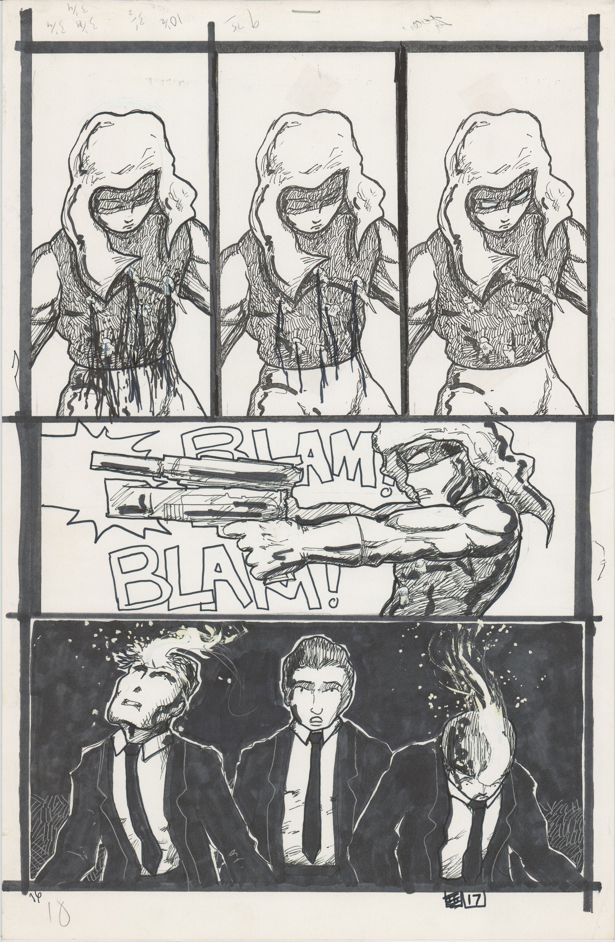 Brien Cardello Rival Tears Like Water #2 1999 Hand-inked Original Comic Page by Brien Carde ...
