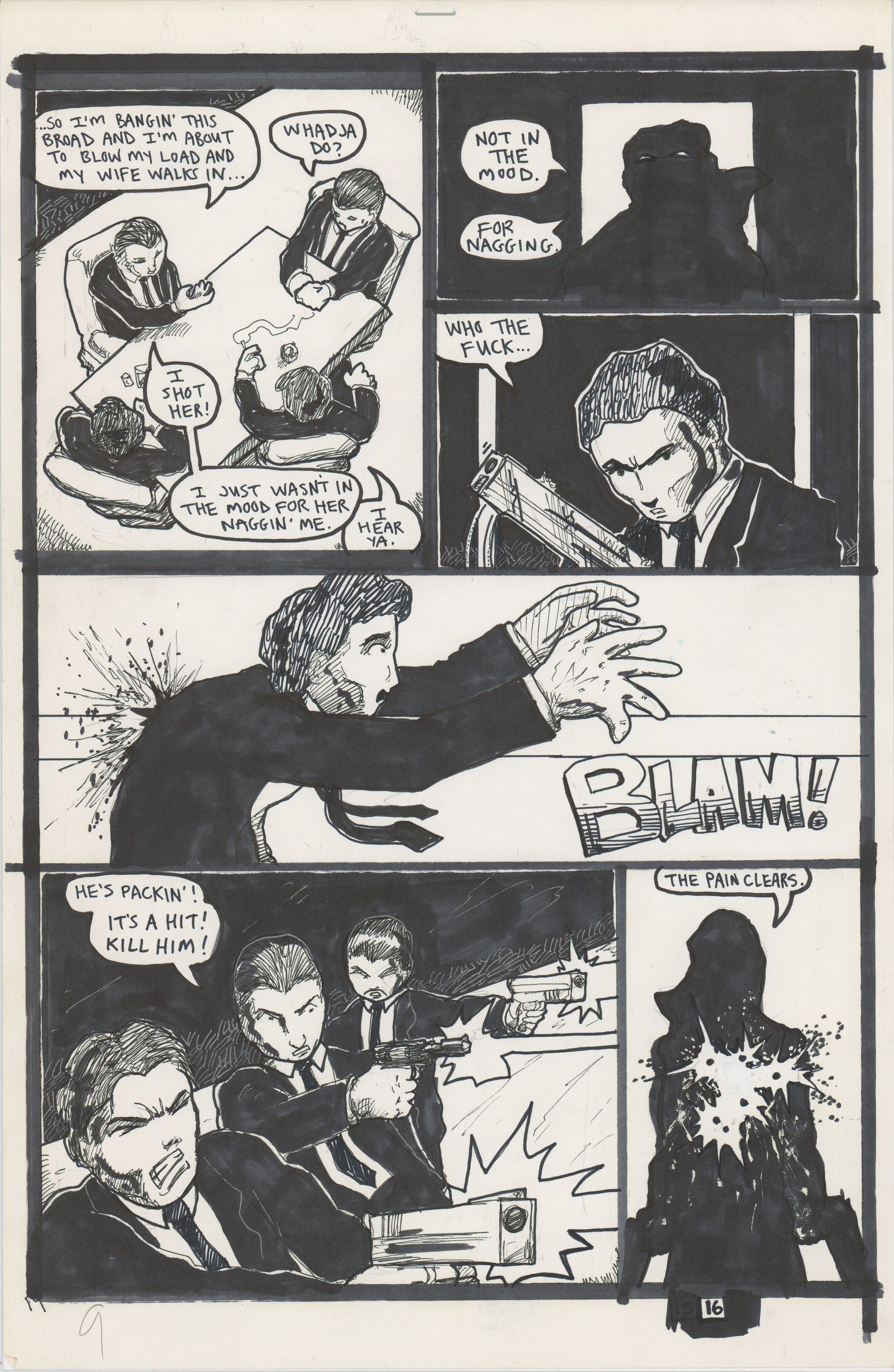 Brien Cardello Rival Tears Like Water #2 1999 Hand-inked Original Comic Page by Brien Carde ...
