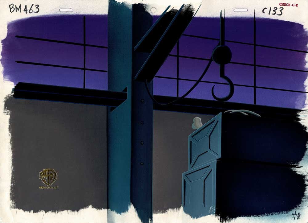 Batman Beyond Animation Cartoon Production Background with Layout Drawing from Warner Brothers 133