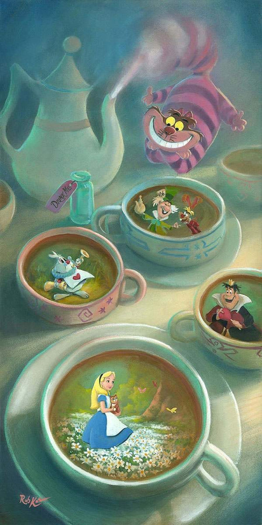 Alice in Wonderland Walt Disney Fine Art Rob Kaz Signed Limited Edition of 95 on Canvas "Imagination is Brewing"