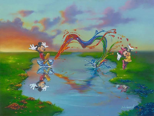 Minnie Mouse Walt Disney Fine Art Jim Warren Signed Limited Edition on Canvas of 50 "Message to Minnie"