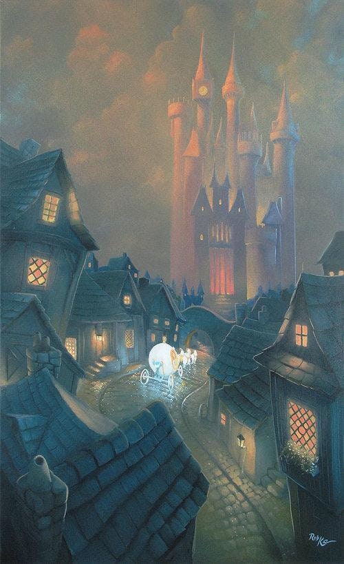 Cinderella Walt Disney Fine Art Rob Kaz Signed Limited Edition of 195 on Canvas "The Palace Awaits"