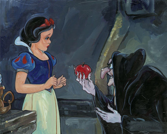 Snow White and the Seven Dwarfs Walt Disney Fine Art Jim Salvati Signed Limited Edition of 50 on Canvas "No Ordinary Apple"