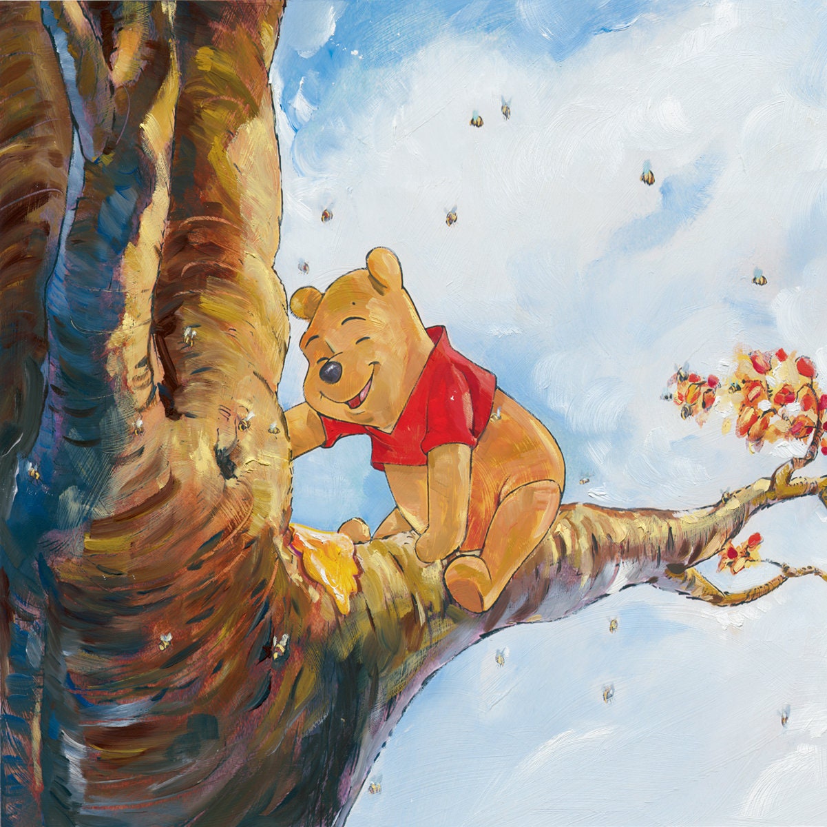 Winnie the Pooh Walt Disney Fine Art Jim Salvati Signed Limited Edition of 95 on Canvas "Out on a Limb"