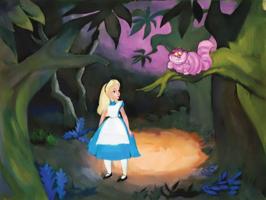 Alice in Wonderland Walt Disney Fine Art Jim Salvati Signed Limited Edition of 195 on Canvas "The Cat Only Grinned"