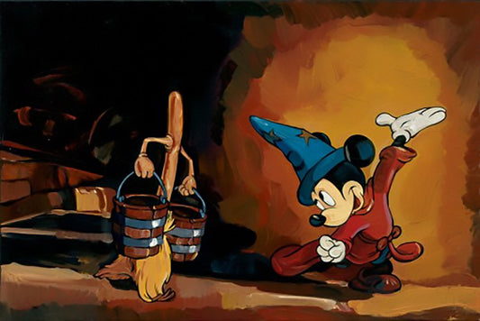 Fantasia Mickey Mouse Walt Disney Fine Art Jim Salvati Signed Limited Edition of 195 on Canvas "Sorcerers Apprentice"