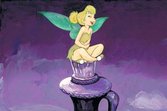 Tinkerbell Peter Pan Walt Disney Fine Art Jim Salvati Signed Limited Edition of 95 on Canvas "Tickled Tink"