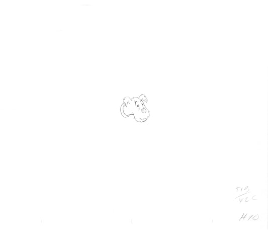 Herge Adventures of Tintin Snowy Cartoon Animation Cel Drawing 1957 to 64 2