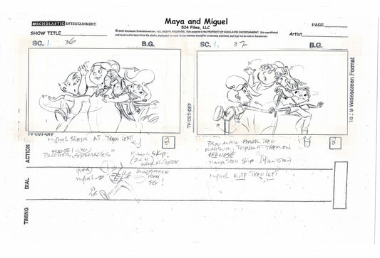 Maya and Miguel OPENING Original Production Animation Storyboard PBS 367