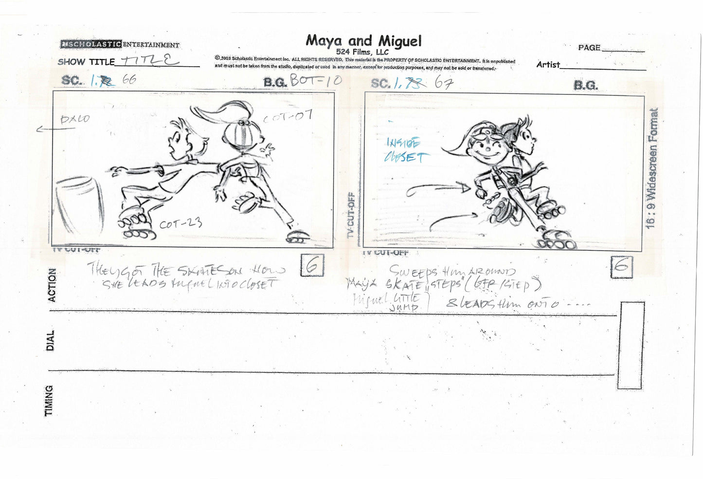 Maya and Miguel OPENING Original Production Animation Storyboard PBS 667