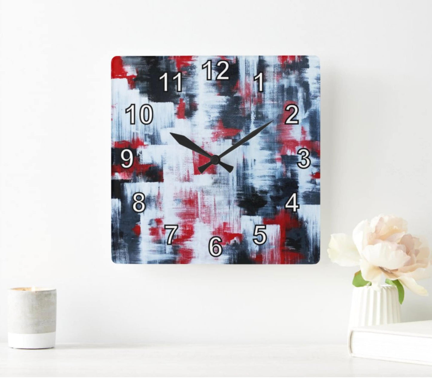 Abstract Expressionist Art Wall Clock by ArtClocks "Rift" Blankenship New Decor Gift