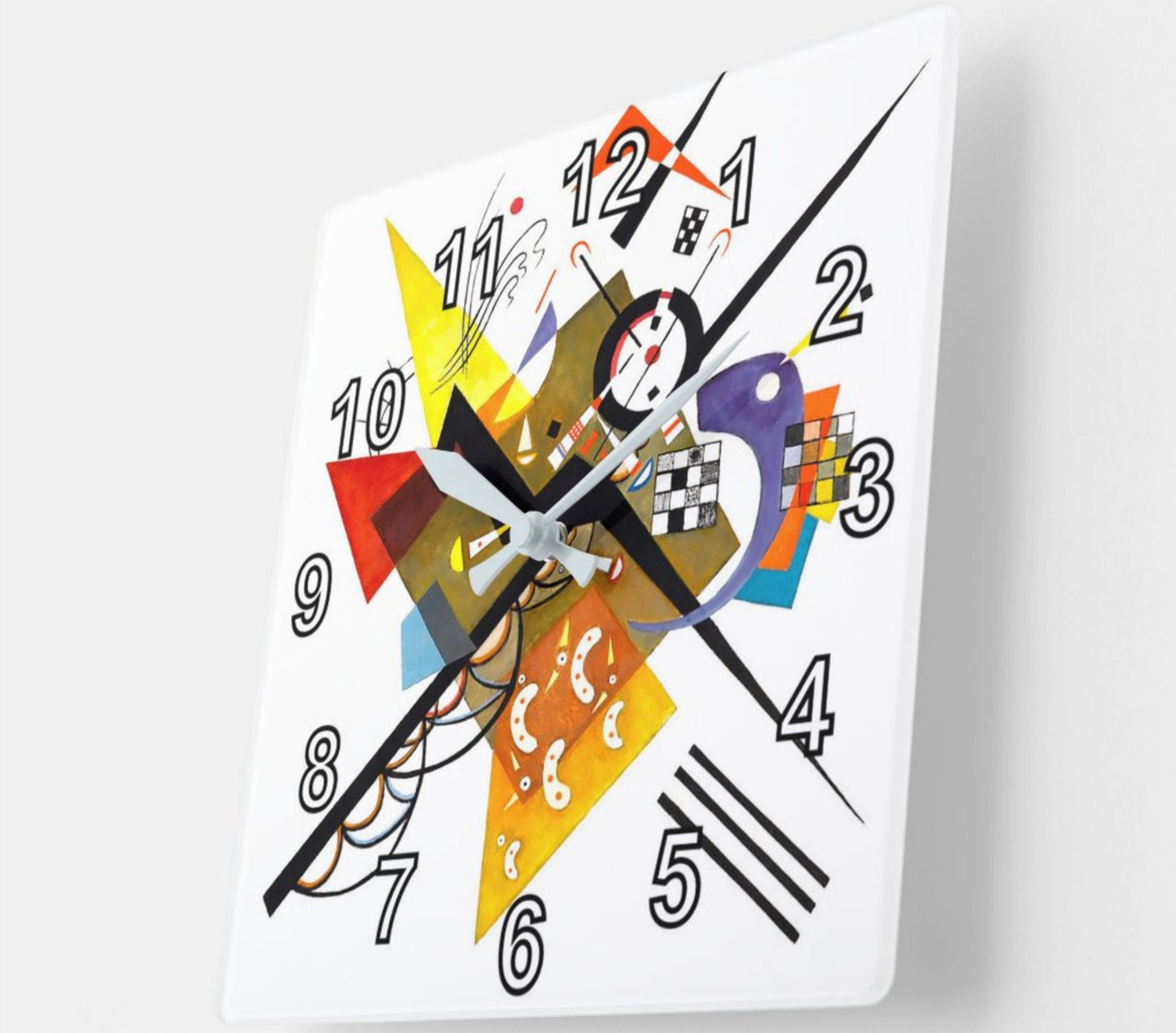 Abstract Expressionist Art Wall Clock by ArtClocks "On White II" by Wassily Kandinsky New Decor Gift