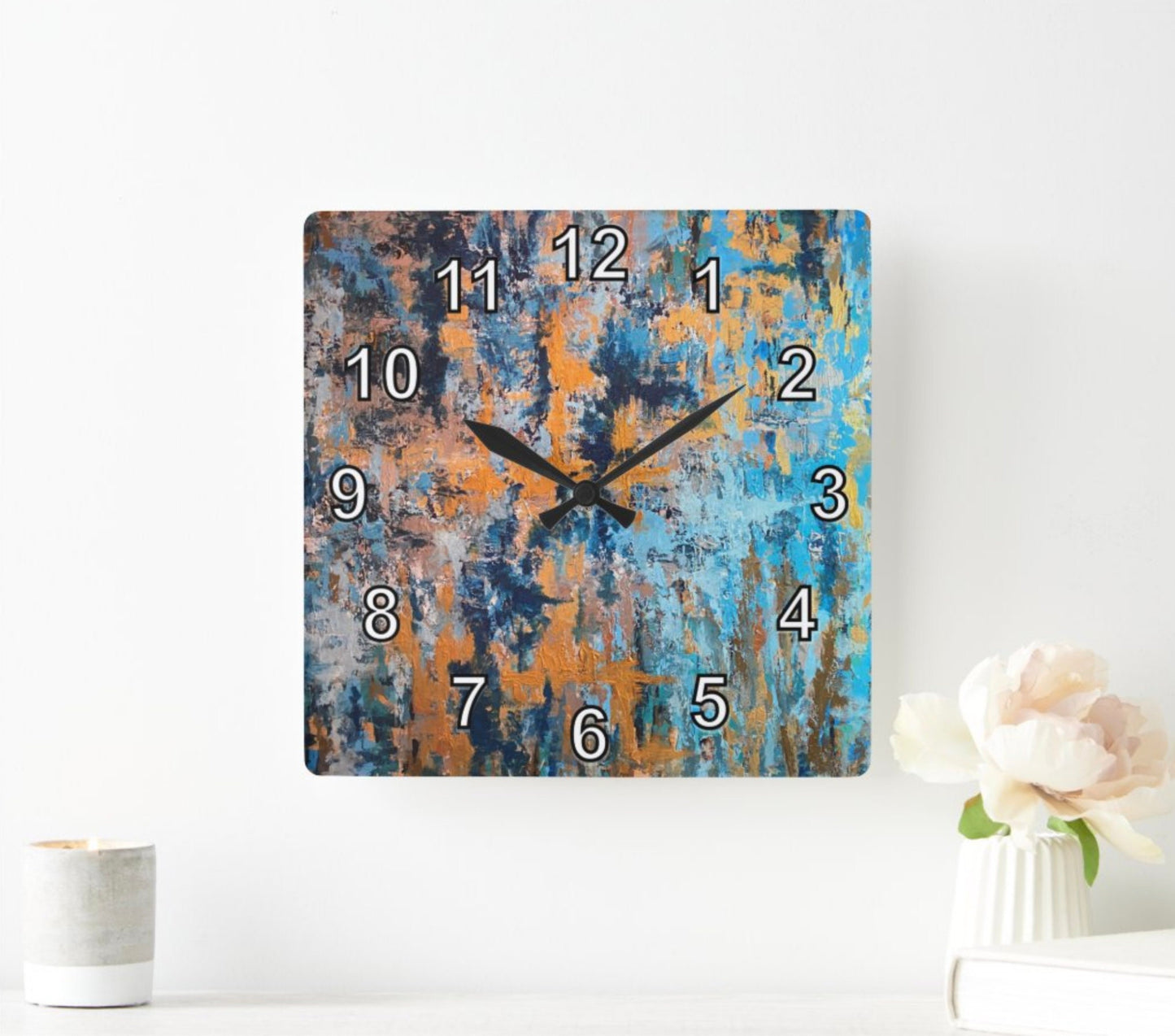 Abstract Expressionist Art Wall Clock by ArtClocks "Metal" Blankenship New Decor Gift