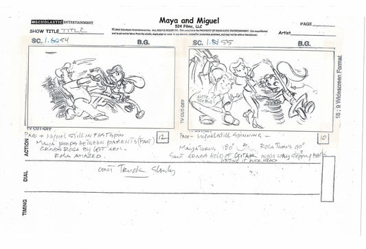 Maya and Miguel OPENING Original Production Animation Storyboard PBS 545