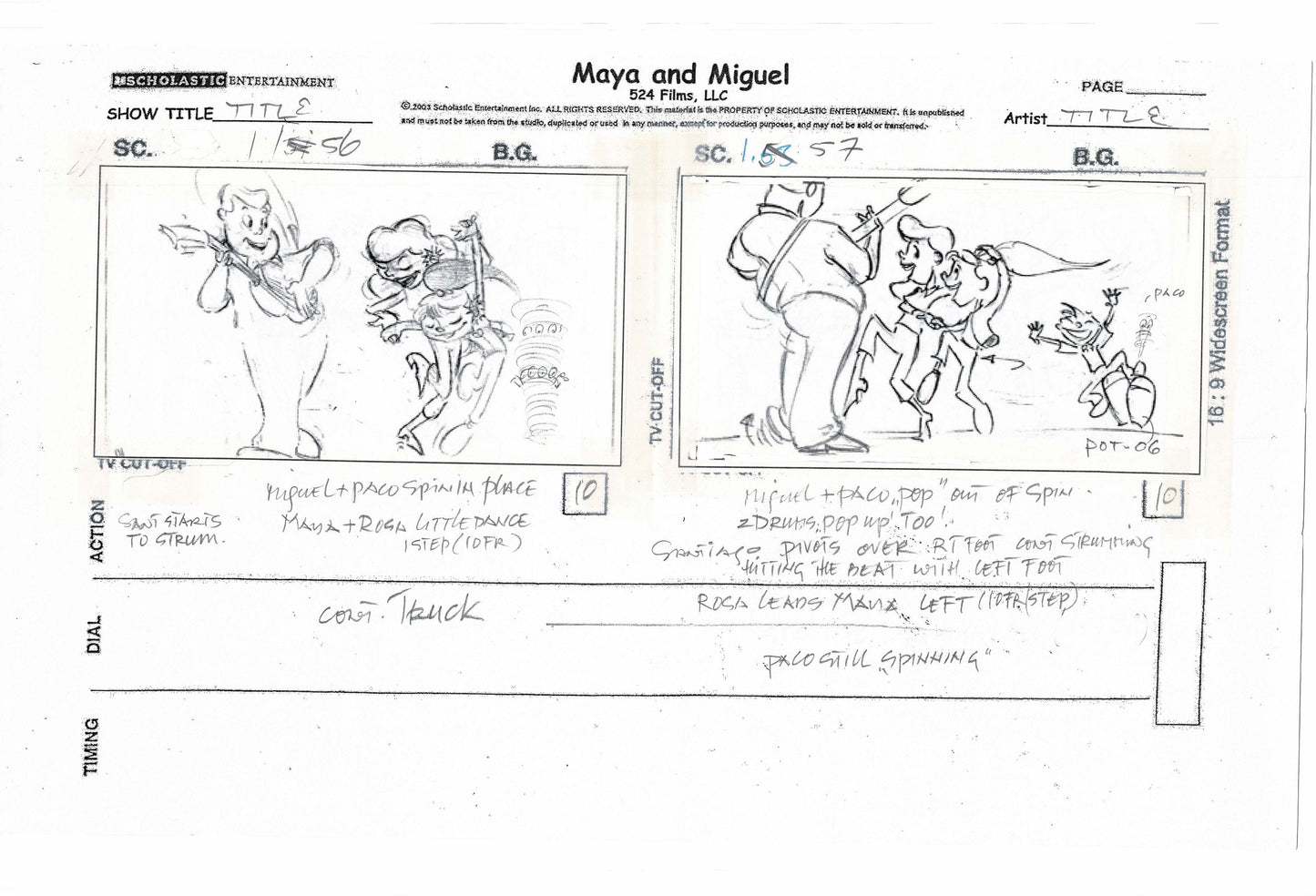 Maya and Miguel OPENING Original Production Animation Storyboard PBS 567