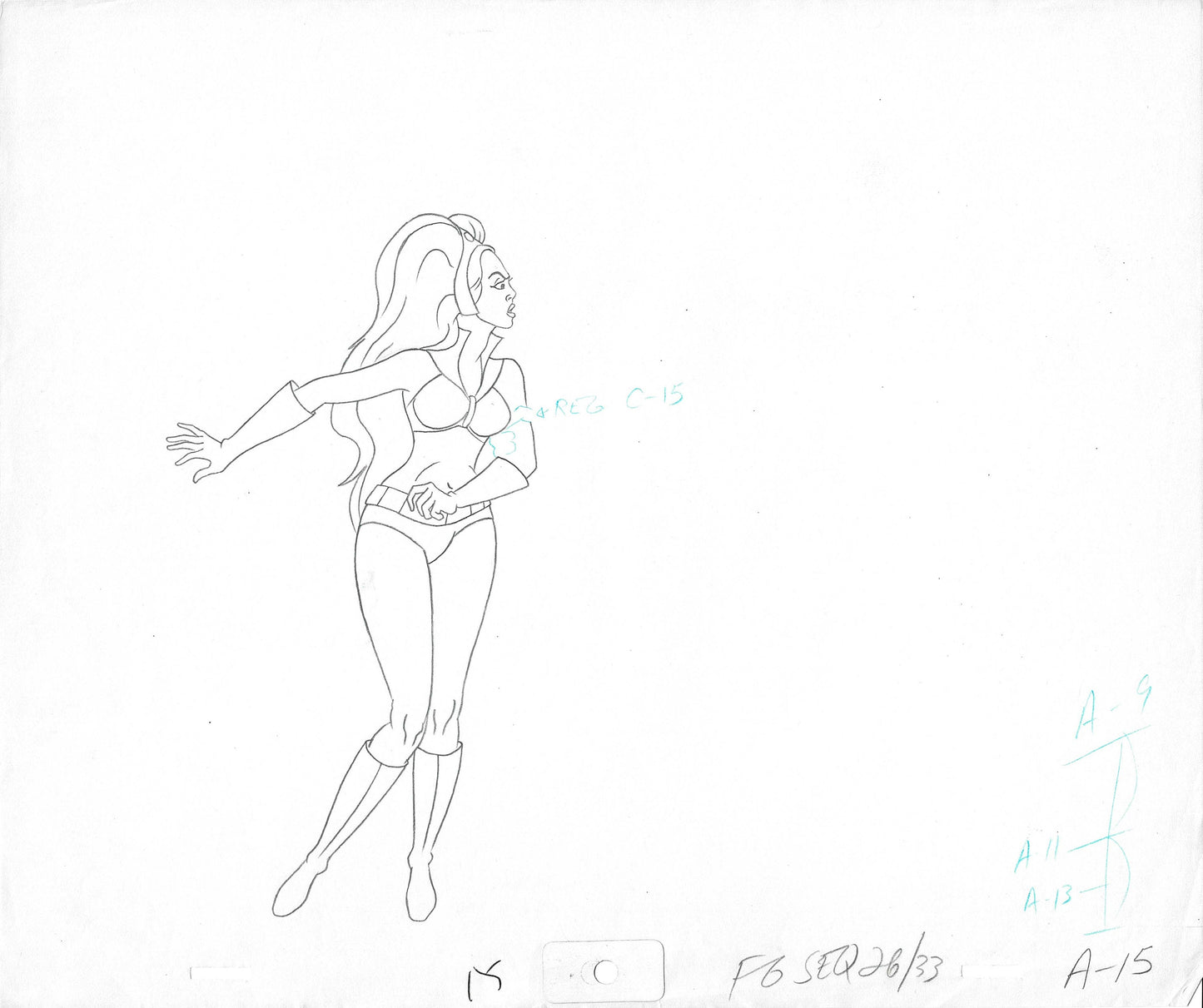 Flash Gordon Aura Filmation Key Original Production Animation Art Cel Drawing a5